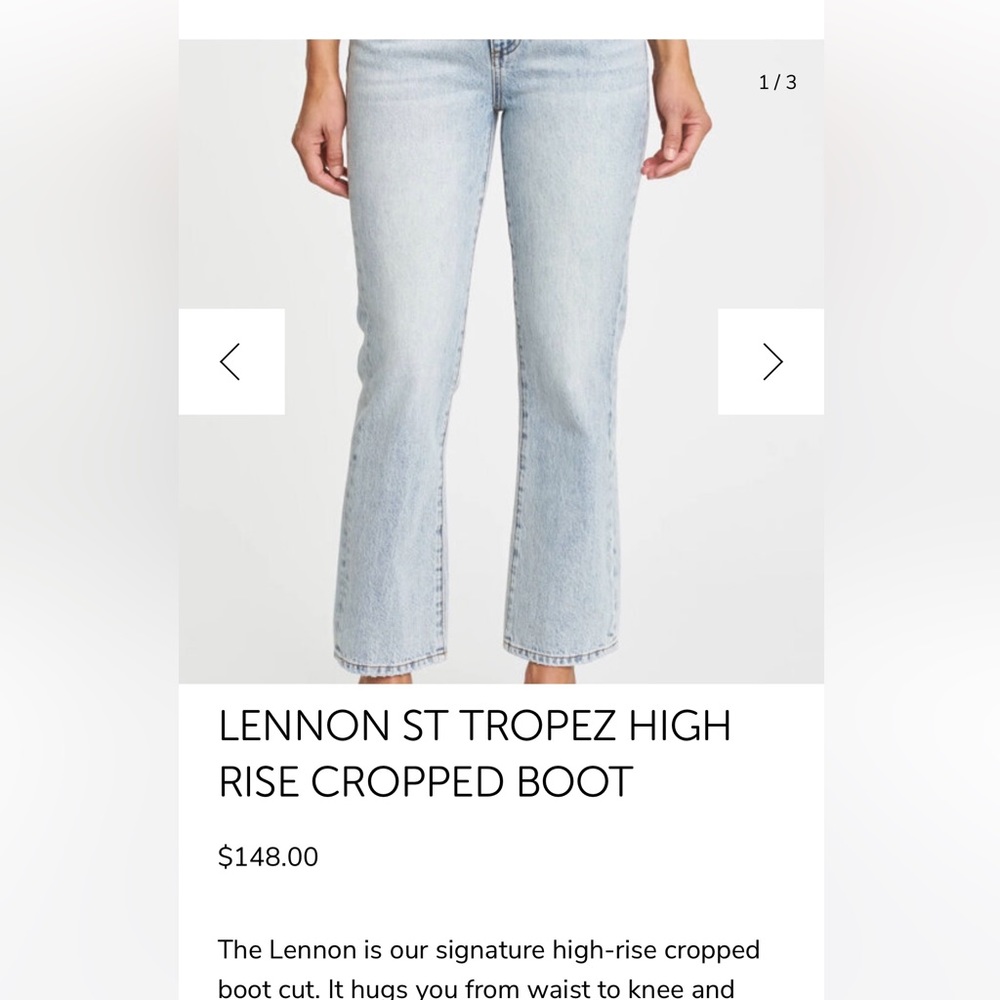 Pistola LENNON ST TROPEZ HIGH
RISE CROPPED BOOT. Size 29.  NWT.